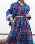 <販売開始 9月19日 金曜日 21:00 〜> INDIGO Tartan Apron Dress / Red・Blue